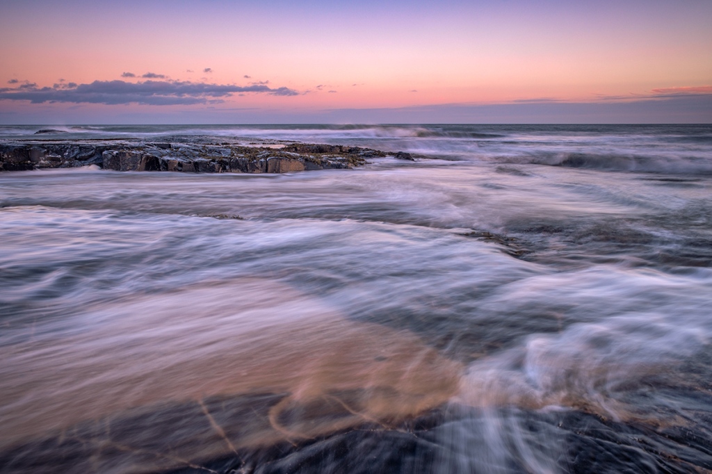Northumberland coastal sunrise. Fuji XT2, Fuji 16-55mm Lens, Lee 0.6ND graduated filter.